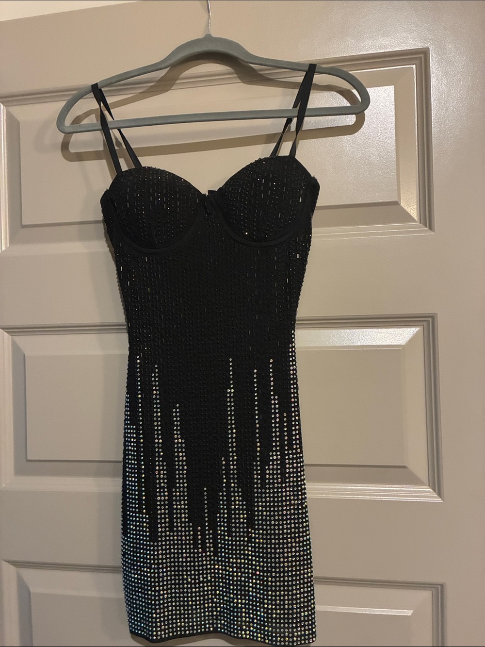 Windsor Black Rhinestone Mini Dress